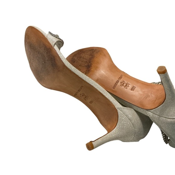 Antonio Melani Sadina Silver Rhinestone‎ Wedding Zip Shoe 10 - Picture 7 of 8